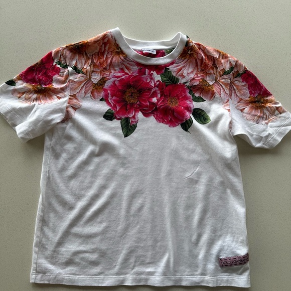 Dolce & Gabbana Red and White Boxy Tee - Picture 8 of 8